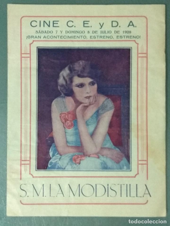 Cine: S.M. LA MODISTA - 1928 - PROGRAMA DOBLE DE MANO. FORMATO GRANDE. - Foto 1