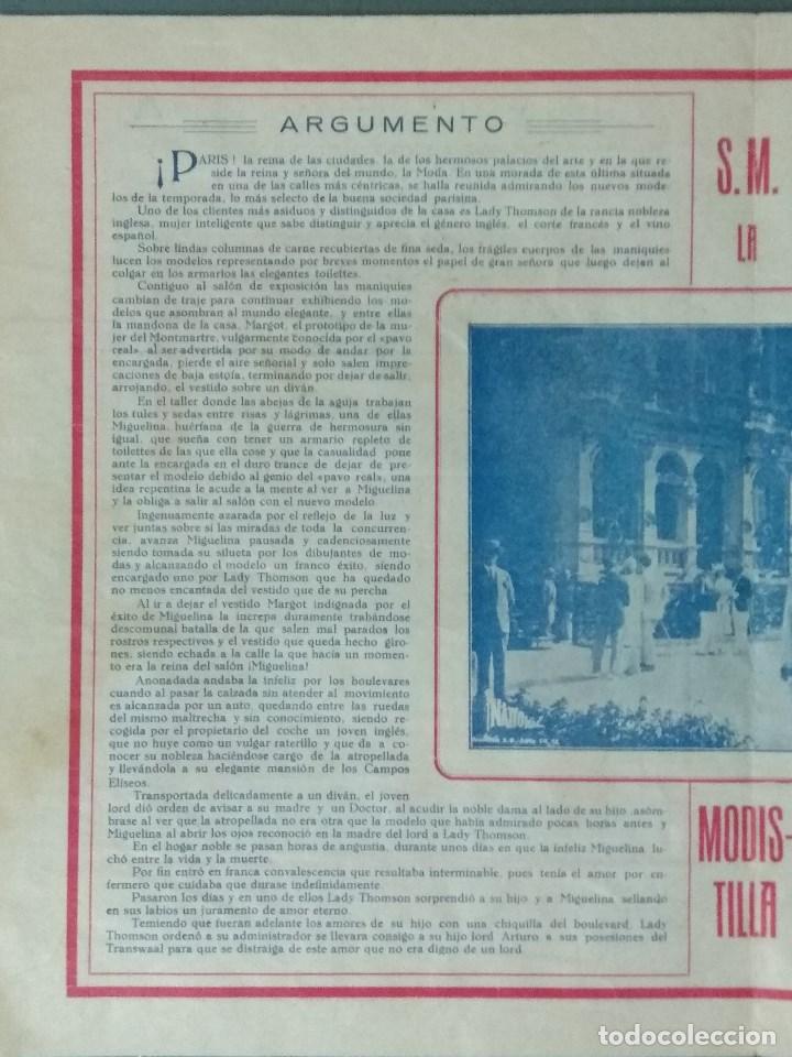 Cine: S.M. LA MODISTA - 1928 - PROGRAMA DOBLE DE MANO. FORMATO GRANDE. - Foto 2