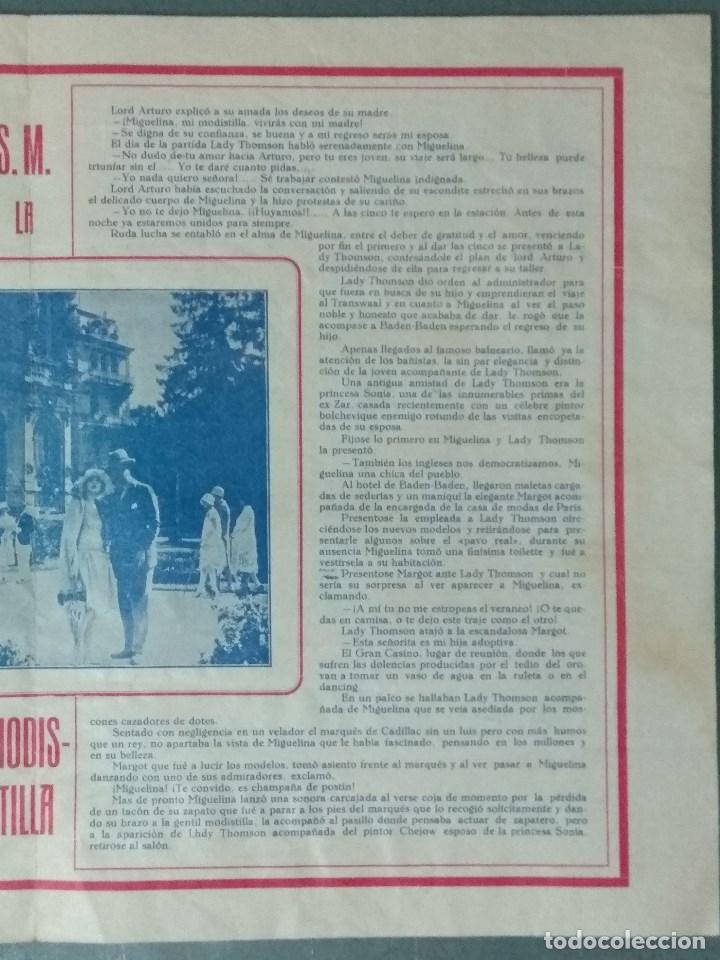 Cine: S.M. LA MODISTA - 1928 - PROGRAMA DOBLE DE MANO. FORMATO GRANDE. - Foto 3