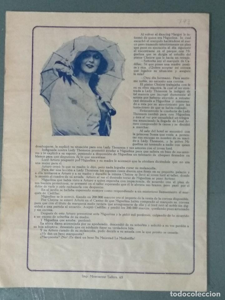 Cine: S.M. LA MODISTA - 1928 - PROGRAMA DOBLE DE MANO. FORMATO GRANDE. - Foto 5