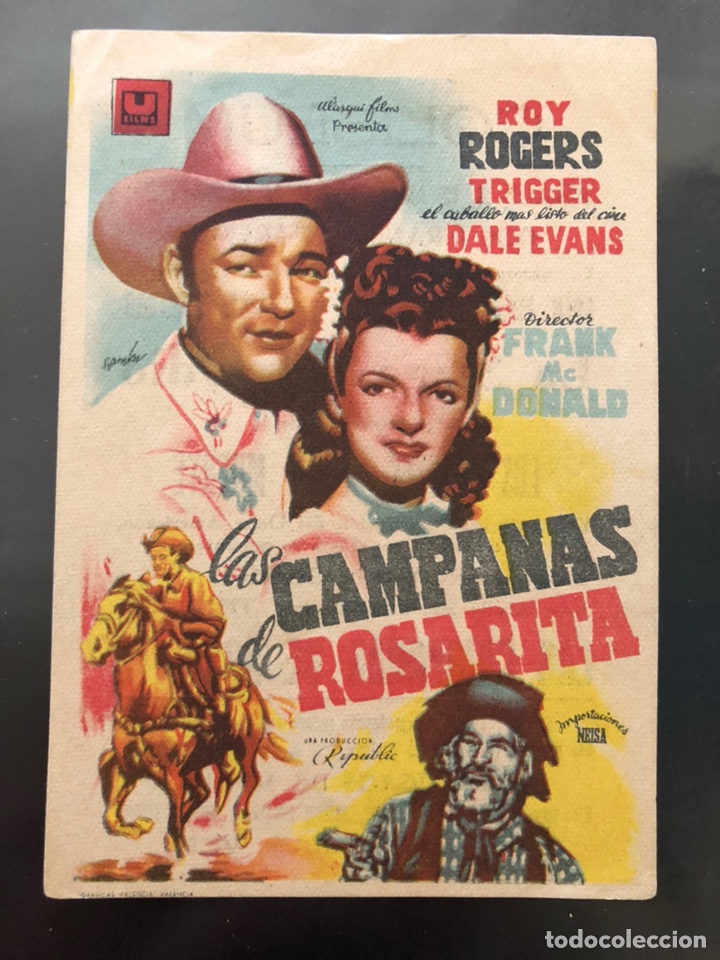 Cine: Programa u films las campanas de rosarita.roy rogers - Foto 1