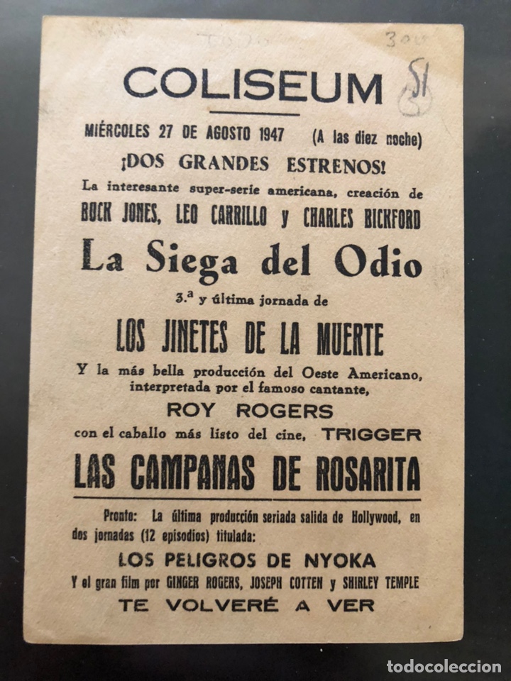 Cine: Programa u films las campanas de rosarita.roy rogers - Foto 2