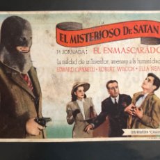  Flyers Publicitaires de films Anciens: PROGRAMA EL MISTERIOSO DR SATAN.JORNADA 1 EL ENMASCARADO. Lote 165982146