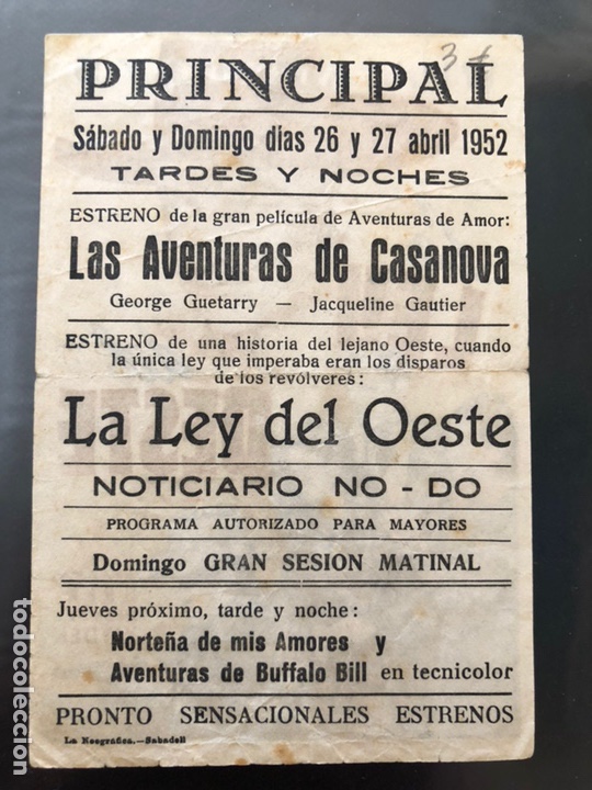 Cine: Programa la ley del oeste.william boyd evelyn brent - Foto 2
