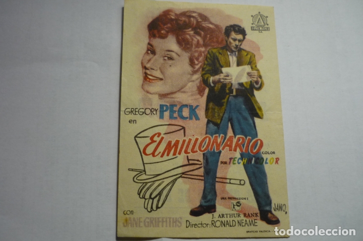 Cine: programa el millonario .-gregory peck publicidad - Foto 1