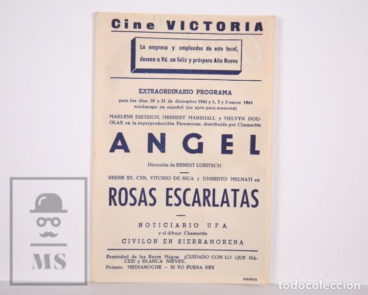 Cine: Programa de Cine Simple - &Aacute;ngel - Marlene Dietrich - Publicidad al Dorso - Foto 2