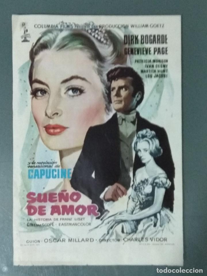 Cine: SUE&Ntilde;O DE AMOR - 1960 - PROGRAMA SENCILLO FORMATO GRANDE - Foto 1