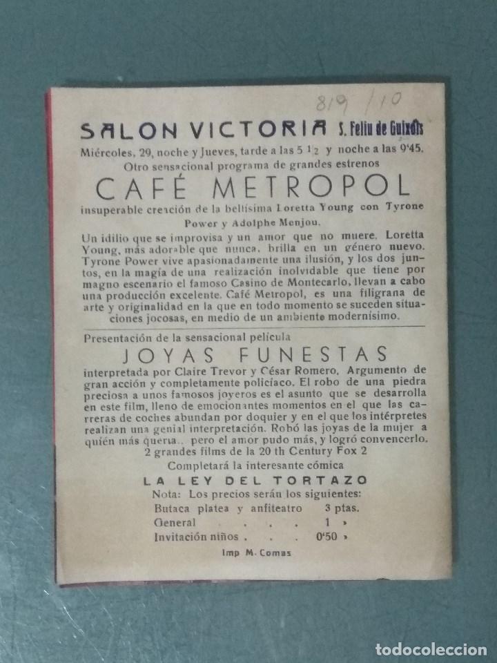 Cine: CAFE METROPOL - PROGRAMA DE MANO DOBLE - Foto 3