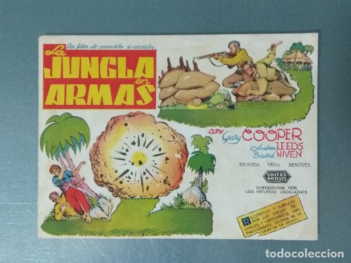 Cine: LA JUNGLA EN ARMAS - 1945 - PROGRAMA DE MANO SENCILLO RECORTABLE.