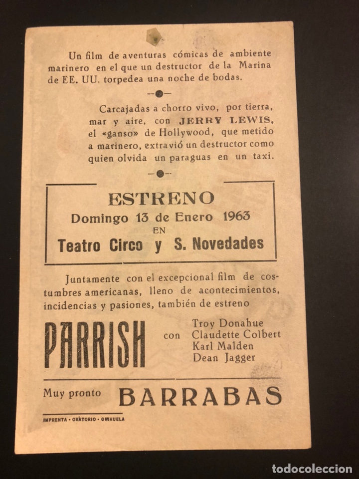 Cine: Programa adi&oacute;s mi luna de miel.jerry lewis - Foto 2