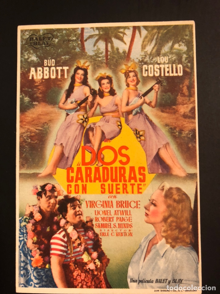 Cine: Programa bud abbott y Lou costello dos caraduras con suerte - Foto 1