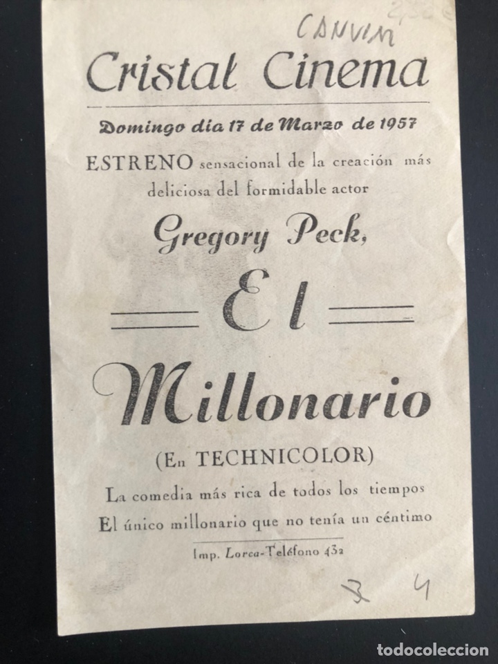 Cine: Programa el millonario.gregory peck - Foto 2