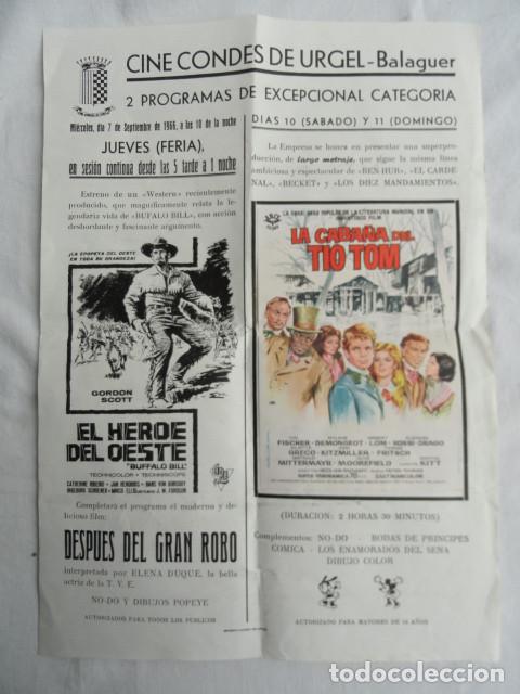 Cine: PROGRAMA DE MANO LA CABA&Ntilde;A DEL TIO TOM. - Foto 1