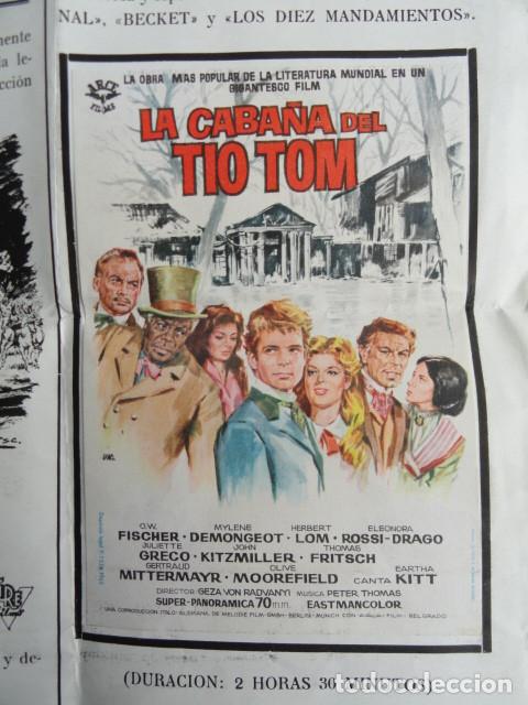 Cine: PROGRAMA DE MANO LA CABA&Ntilde;A DEL TIO TOM. - Foto 2