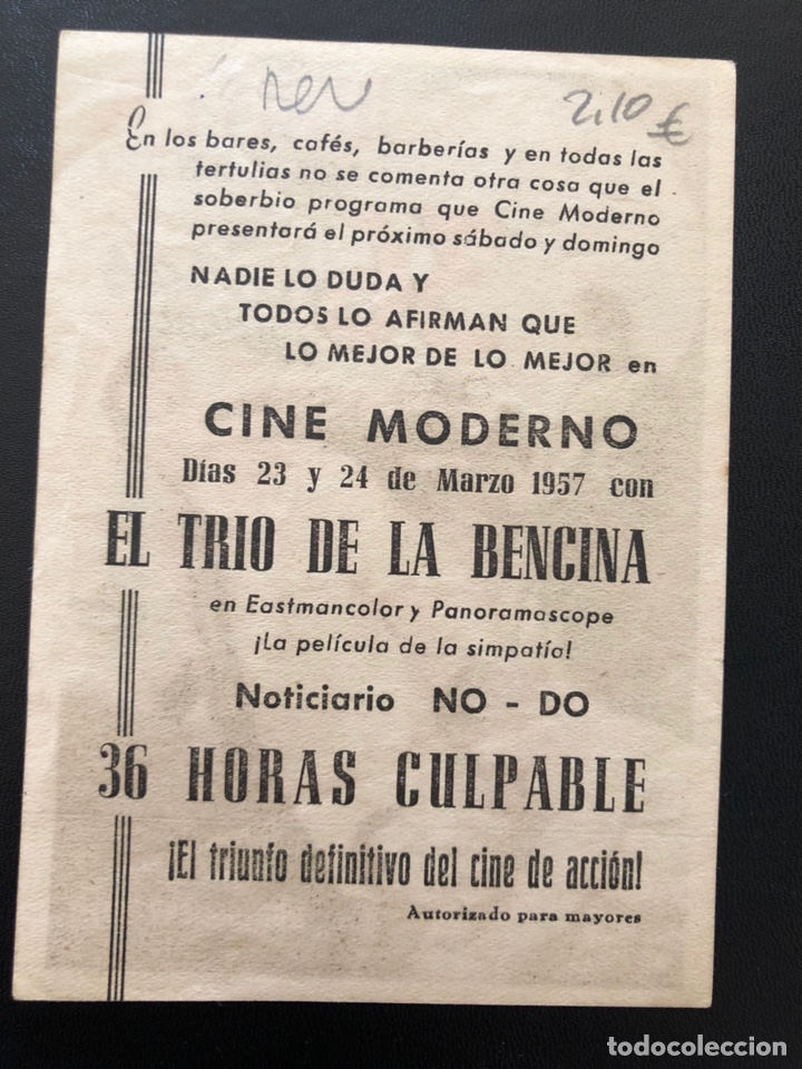 Cine: Programa 36 horas culpable.dan duryea.con publicidad - Foto 2
