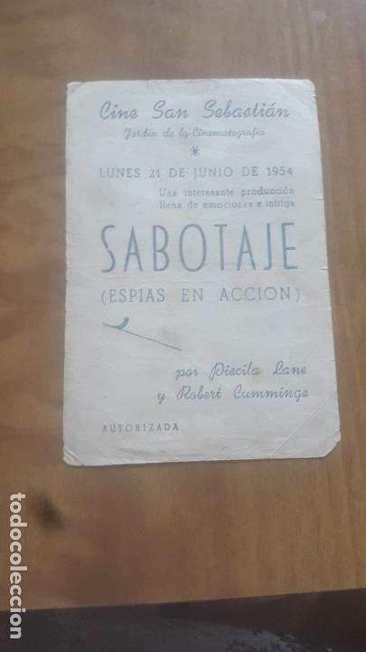 Cine: PROGRAMA SENCILLO ORIGINAL - SABOTAJE - CON PUBLICIDAD - Foto 2