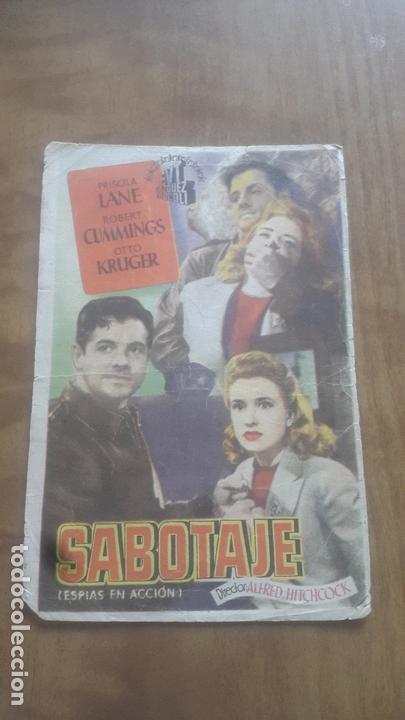 Cine: PROGRAMA SENCILLO ORIGINAL - SABOTAJE - CON PUBLICIDAD - Foto 1