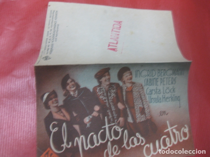 Cine: PROGRAMA DE CINE. EL PACTO DE LAS CUATRO. INGRID BERGMAN. - Foto 1
