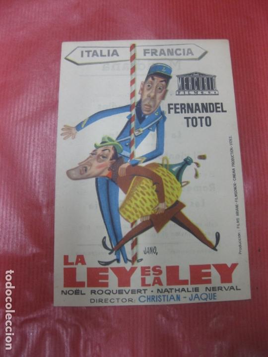 Cine: PROGRAMA DE CINE. LA LEY ES LA LEY. FERNANDEL. TOTO. - Foto 1