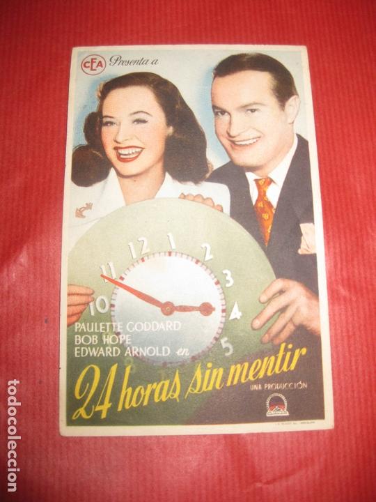 Cine: PROGRAMA DE CINE. 24 HORAS SIN MENTIR. PAULETTE GODDARD - BOB HOPE. - Foto 1
