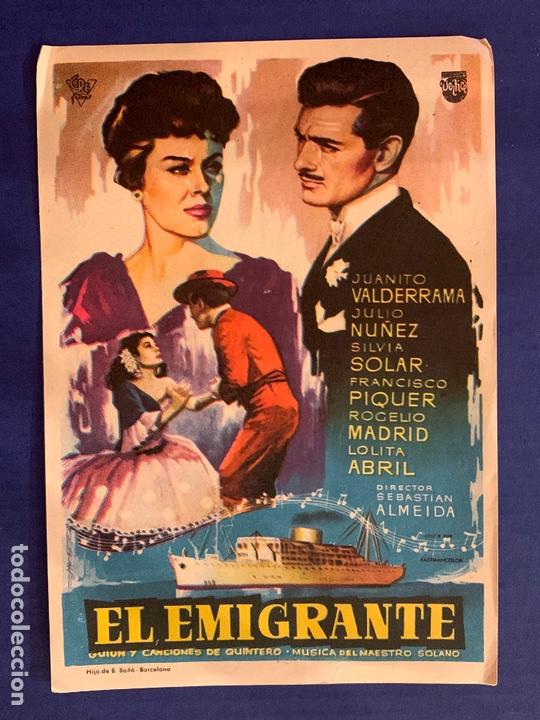 Cine: FOLLETO DE CINE EL EMIGRANTE. SIN PUBLICIDAD. - Foto 1