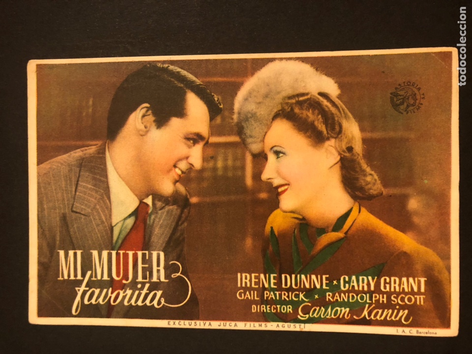 Cine: Programa mi mujer favorita.irene dunne cary grant.con publicidad