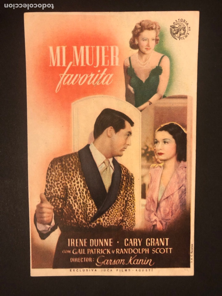 Cine: Programa mi mujer favorita.irene dunne cary grant.con publicidad