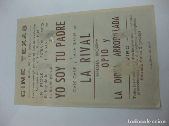 Cine: PROGRAMA DE CINE. YO SOY TU PADRE. LUIS SANDRINI, BLANCA DE CASTEJON - Foto 2