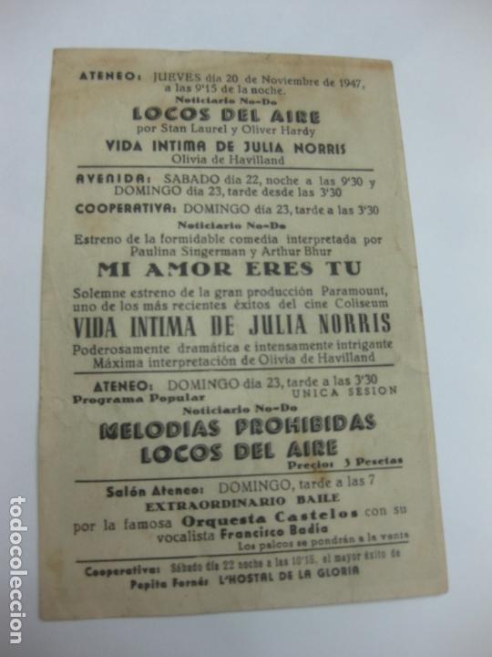 Cine: PROGRAMA DE CINE. VIDA INTIMA DE JULIA NORRIS. OLIVIA DEHAVILLAND - Foto 2