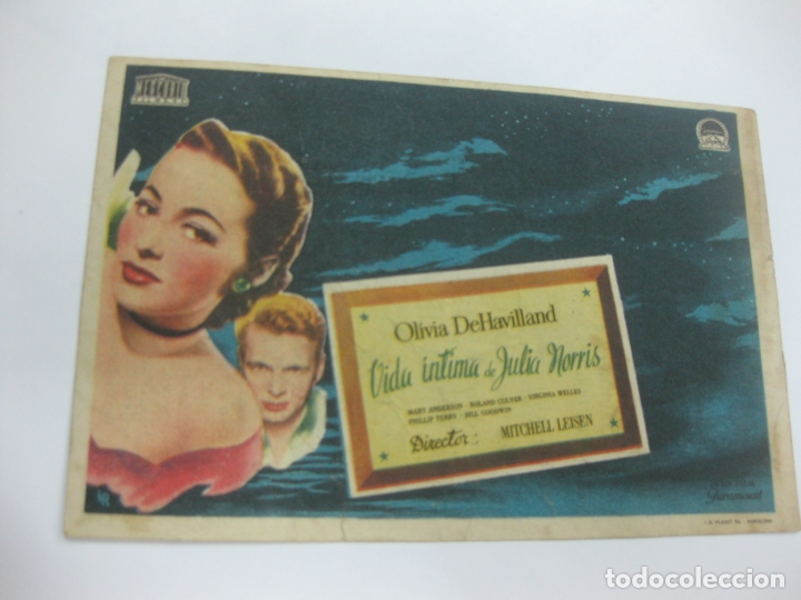 Cine: PROGRAMA DE CINE. VIDA INTIMA DE JULIA NORRIS. OLIVIA DEHAVILLAND - Foto 1