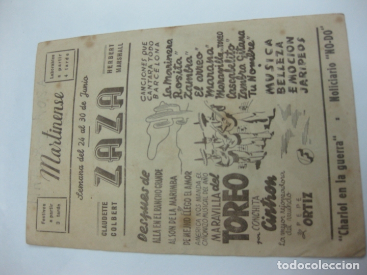 Cine: PROGRAMA DE CINE. ZAZA. CLAUDETTE COLBERT, HERBERT MARSHALL - Foto 2