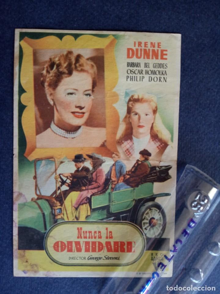 Cinema: folleto de mano original - nunca la olvidare - cine rex - castellon  a&ntilde;o 1949