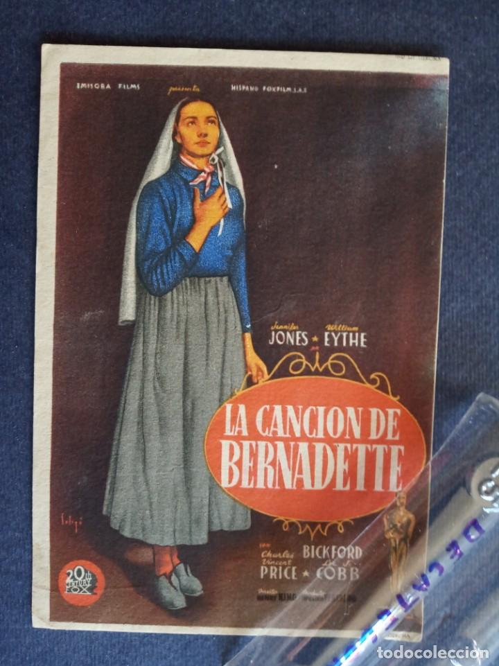 Cinema: folleto de mano original - la cancion de bernadette - salon tarrega villarreal (castellon ) 1947
