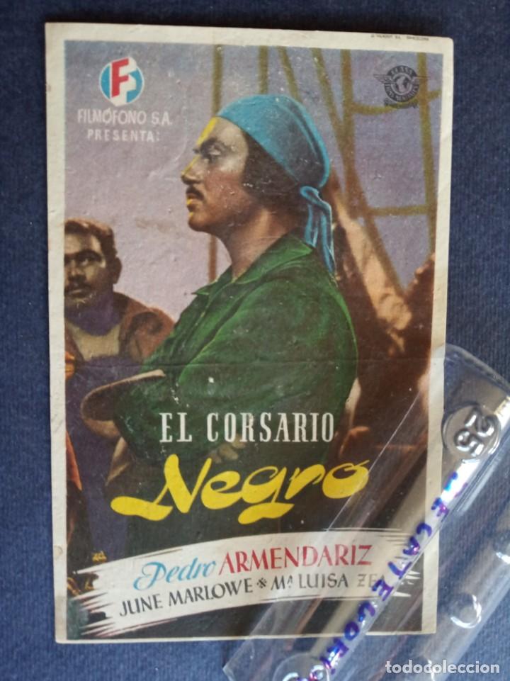 Cine: folleto de mano original - el corsario negro - salon tarrega - villareal - castellon   1947