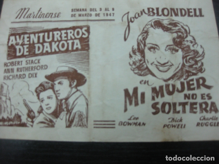 Cine: PROGRAMA DE CINE. AVENTUREROS DE DAKOTA. ROBERT STACK, ANN RUTHERFORD - Foto 2