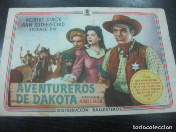 Cine: PROGRAMA DE CINE. AVENTUREROS DE DAKOTA. ROBERT STACK, ANN RUTHERFORD - Foto 1