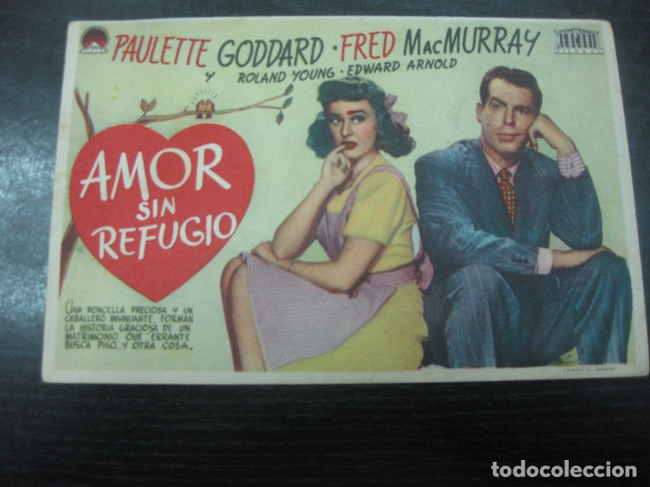 Cine: PROGRAMA DE CINE. AMOR SIN REFUGIO. PAULETTE GODDARD, FRED MACMURRAY - Foto 1