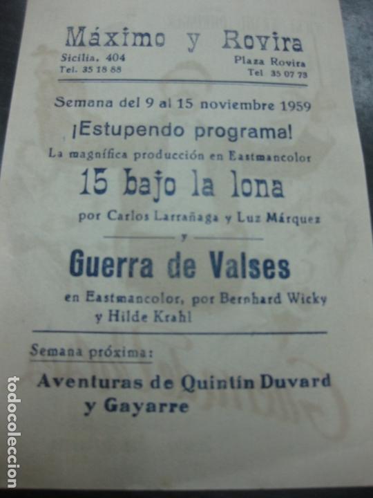 Cine: PROGRAMA DE CINE. GUERRA DE VALSES. BERNARD WICKI, HILDE KRAHL - Foto 2