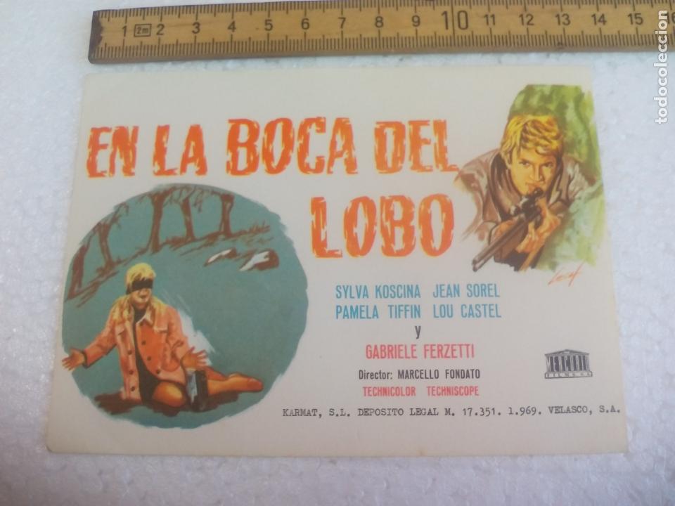 Cine: EN LA BOCA DEL LOBO. Folleto de mano, programa de cine. - Foto 1