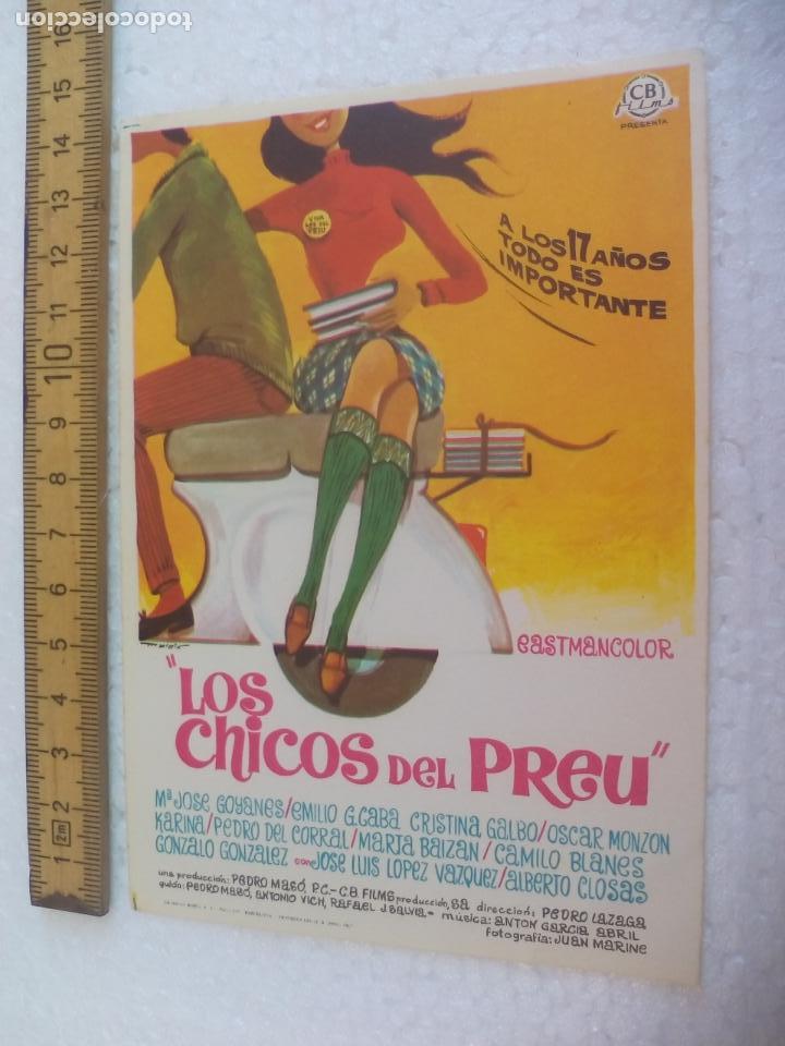 Cine: LOS CHICOS DEL PREU. Folleto de mano, programa de cine. - Foto 1