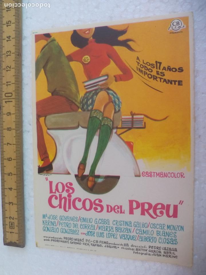 Cine: LOS CHICOS DEL PREU. Folleto de mano, programa de cine. - Foto 1