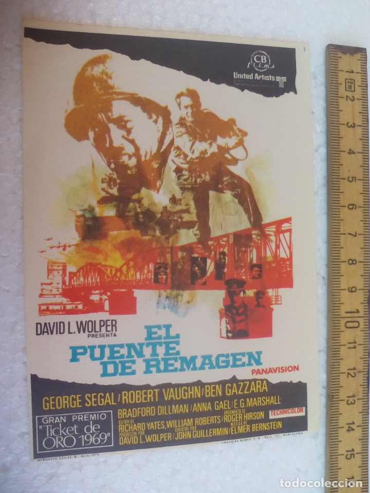 Cine: EL PUENTE DE REMAGEN. Folleto de mano, programa de cine. - Foto 1