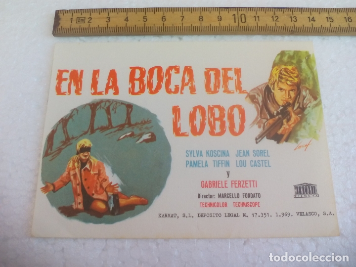 Cine: EN LA BOCA DEL LOBO. Folleto de mano, programa de cine. - Foto 1