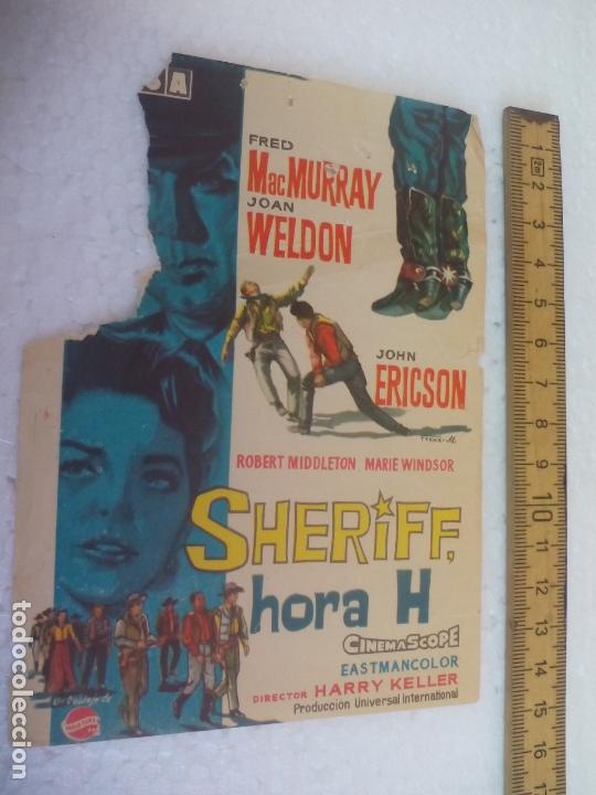 Cine: SHERIFF HORA H. Folleto de mano, programa de cine. - Foto 1