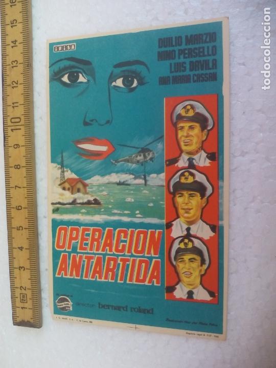 Cine: OPERACION ANTARTIDA. Folleto de mano, programa de cine. - Foto 1