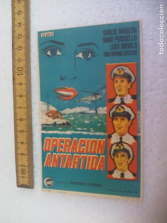 Cine: OPERACION ANTARTIDA. Folleto de mano, programa de cine. - Foto 1