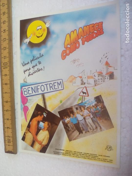 Cine: AMANECE COMO PUEDAS. Folleto de mano, programa de cine. - Foto 1