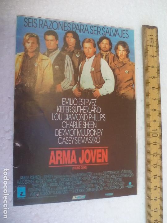 Cine: ARMA JOVEN. Folleto de mano, programa de cine. - Foto 1