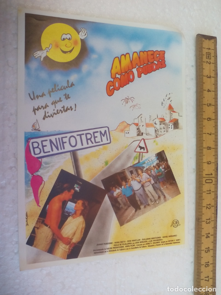 Cine: AMANECE COMO PUEDAS. Folleto de mano, programa de cine. - Foto 1