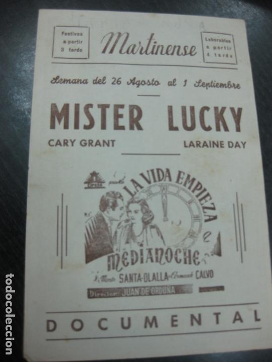 Cine: PROGRAMA DE CINE MR. LUCKY. CARY GRANT- LARAINE DAY. - Foto 2